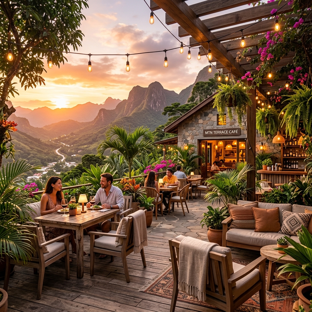 Outdoor Terrace Cafe Susu Indonesia